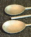 Replica pewter spoons cast in moulds taken directly from surviving period pieces. Size: approx. 200mm long